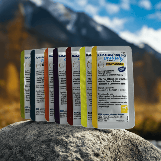 Kamagra Oral Jelly 100mg by Ajanta Pharma - Flavored 7 Sachets